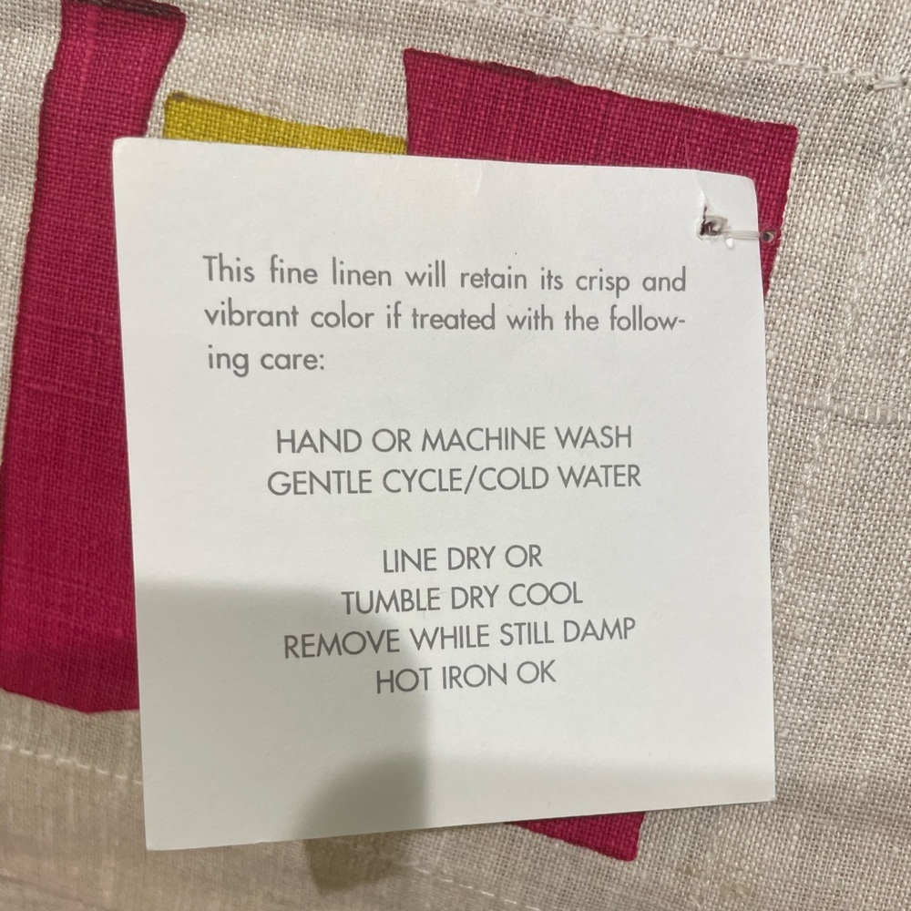 Dermont Peterson Linen Cocktail Napkins Set of 4 Mixed Prints Hand-Printed NWT - Picture 5 of 5